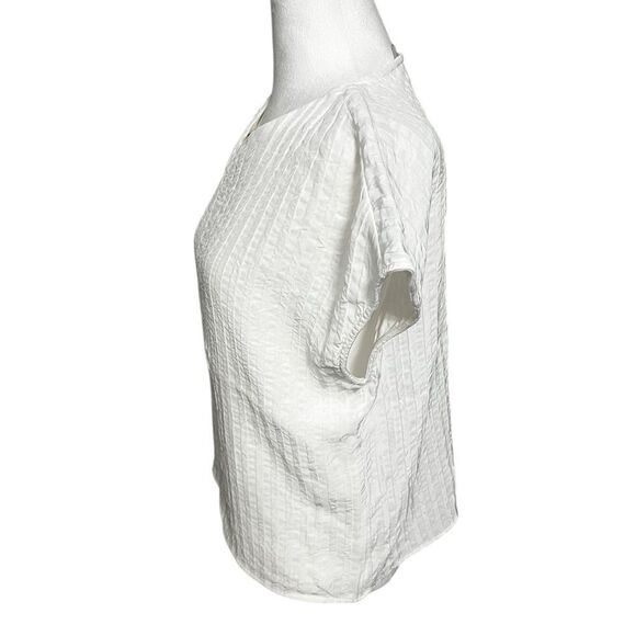 EVERLANE Mini Jacquard Stripe Top v neck boxy short sleeve 2 small medium - Picture 4 of 10